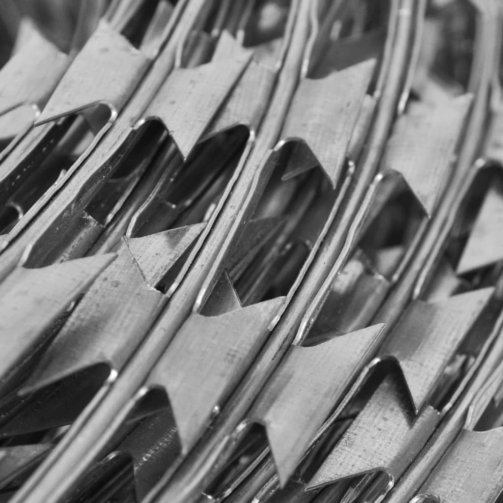 Galvanized Steel Silver Razor Wire Fence Roll Set