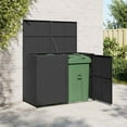 thumbnail image 1 of vidaXL Double Wheelie Bin Shed with Lid and Lockable Doors, Poly Rattan 31.5"x58.3"x43.7" Black, 1 of 10