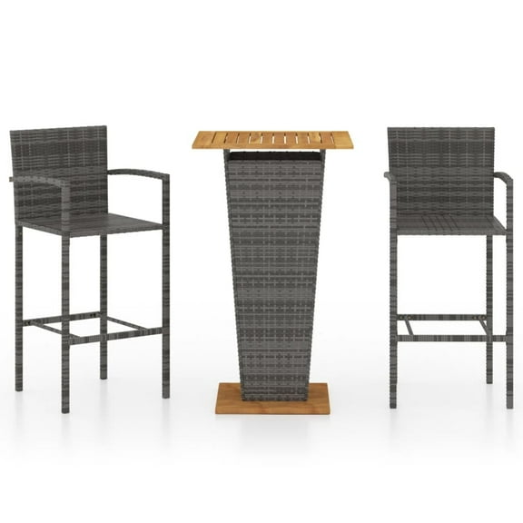 vidaXL Garden Bar Set 3/5 Piece Outdoor Table Stool Chair Pub Patio Black/Gray