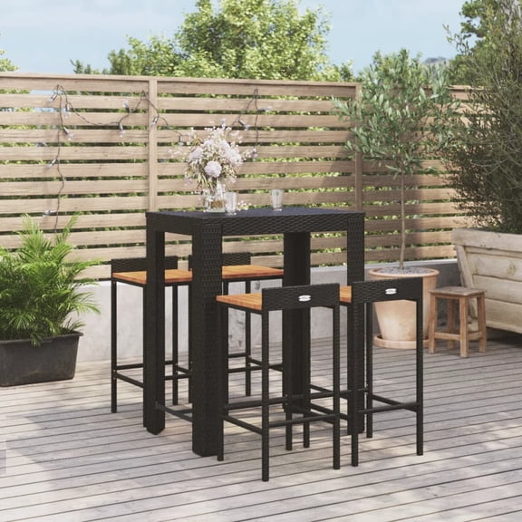 vidaXL Garden Bar Set Black