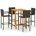 thumbnail image 1 of vidaXL Garden Bar Set Outdoor Patio Bar Stool Seating Multi Colors 3/5 Piece, 1 of 3