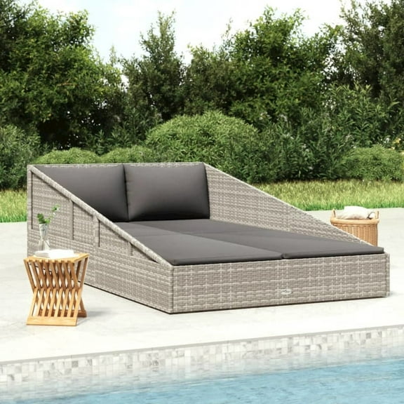 vidaXL Garden Bed Gray 78.7"x54.7" Poly Rattan, 45777