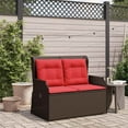 thumbnail image 1 of vidaXL Garden Bench with Cushion Brown Poly rattan, 1 of 2