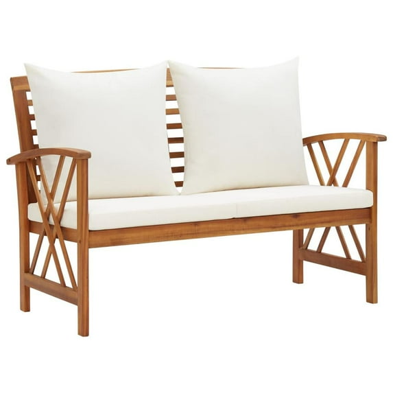 vidaXL Garden Bench with Cushions 46.9" Solid Acacia Wood, 310270