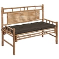 thumbnail image 1 of vidaXL Garden Bench with Multi Color Cushion Bamboo Outdoor Lounge Seating, 1 of 20