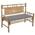 thumbnail image 1 of vidaXL Garden Bench with Multi Color Cushion Bamboo Outdoor Lounge Seating, 1 of 20