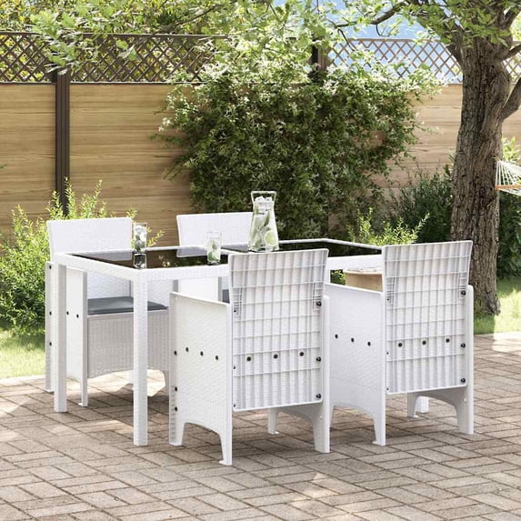 vidaXL Garden Chair 4 pcs White 20.87 x 19.29 x 33.46 in Polypropylene