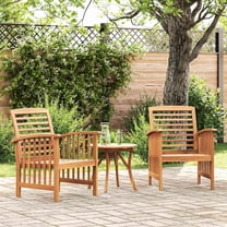 vidaXL Garden Chair Set of 2 Natural wood Solid acacia wood Standard