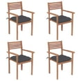 thumbnail image 1 of vidaXL 2/4/6/8x Solid Wood Teak Patio Chair with Cushions Seat Multi Colors, 1 of 12