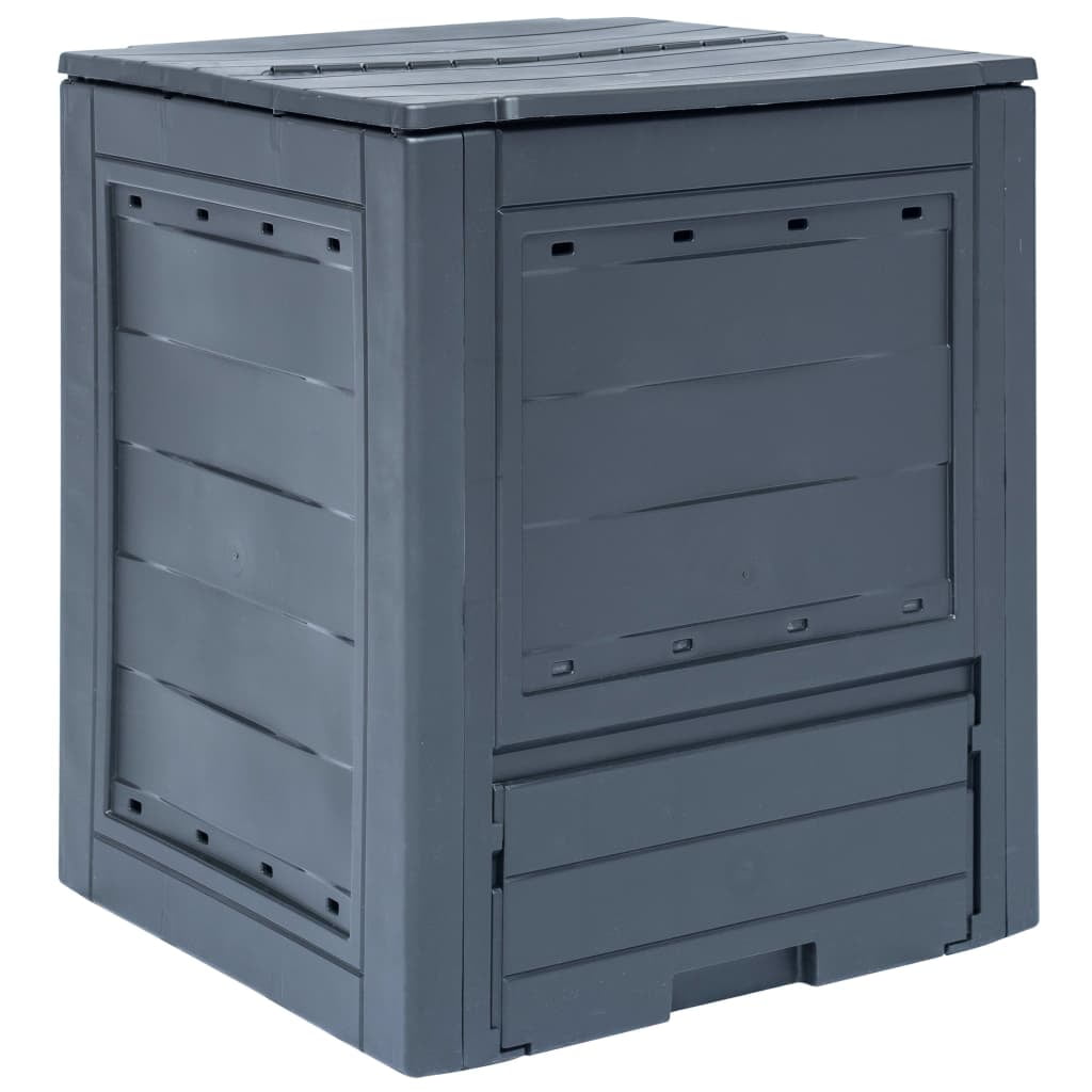 Gray Plastic Garden Composter with Ventilation Holes