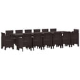 thumbnail image 1 of vidaXL Garden Dining Set 15 pcs Brown Polt rattan, 1 of 4