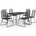 thumbnail image 1 of vidaXL Garden Dining Set 3/5/7/9 Piece PVC Rattan Outdoor Patio Balcony Dinner, 1 of 16
