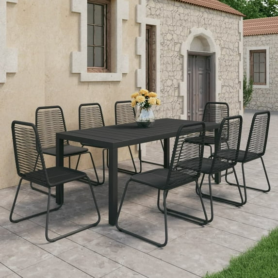 vidaXL Garden Dining Set 3/5/7/9 Pieces PVC Rattan Patio Multi Table Sizes