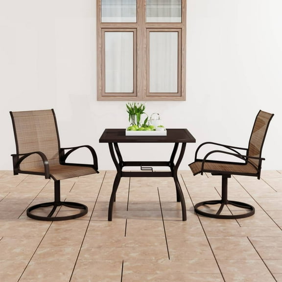 vidaXL Garden Dining Set 3/5 Pieces Textilene and Steel Outdoor Patio Dinner