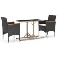 thumbnail image 1 of vidaXL Garden Dining Set 3 Piece Outdoor Patio Dinner Seating Multi Colors, 1 of 12