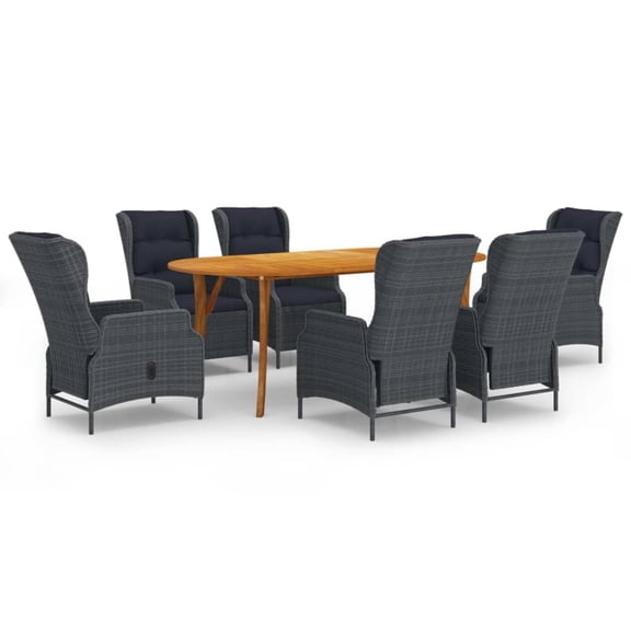 vidaXL Garden Dining Set 5/7 Piece Light Gray Outdoor Patio Dinner Dinette