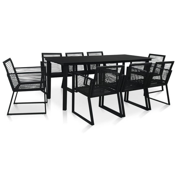 vidaXL Garden Dining Set 7/9 Piece PVC Rattan Outdoor Dinner Multi Colors