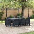 thumbnail image 1 of vidaXL Garden Dining Set 9 pcs Anthracite Polt rattan, 1 of 6