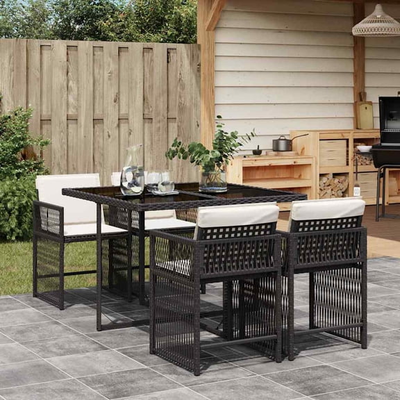 vidaXL Garden Dining Set Black