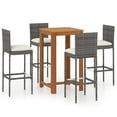 thumbnail image 1 of vidaXL Garden Dining Set Outdoor Dinner Table Chair 3/5 Pieces Gray/Black, 1 of 3