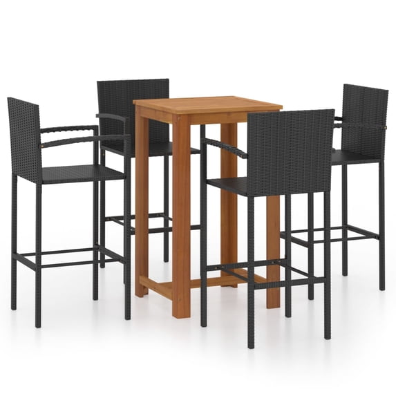 vidaXL Garden Dining Set Outdoor Dinner Table Chair 3/5 Pieces Multi Colors