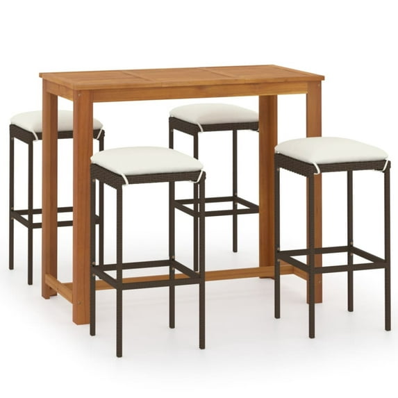 vidaXL Garden Dining Set Outdoor Dinner Table Chair 5/7 Pieces Multi Colors