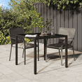 thumbnail image 1 of vidaXL Garden Dining Table Brown 35.4x35.4x29.5 in Poly Rattan, 1 of 5