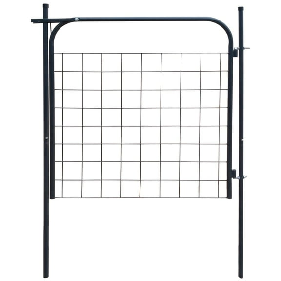 vidaXL Garden Fence Gate 39.4"x39.4" Fencing Door Barrier Anthracite/Green