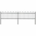 thumbnail image 1 of vidaXL Garden Fence Patio Privacy Screen Fence Wall with Hoop Top Steel Black, 1 of 99