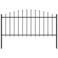 thumbnail image 1 of vidaXL Garden Fence Patio Privacy Screen Fence Wall with Spear Top Steel Black, 1 of 89