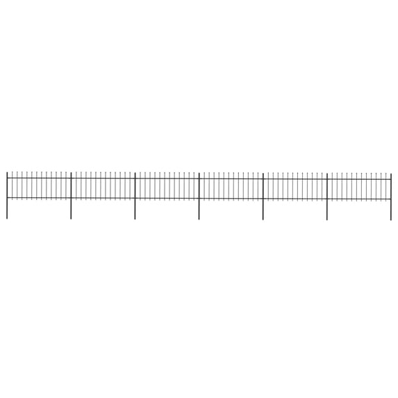 vidaXL Garden Fence Spear Top Steel Outdoor Panels Barrier Border Multi Sizes