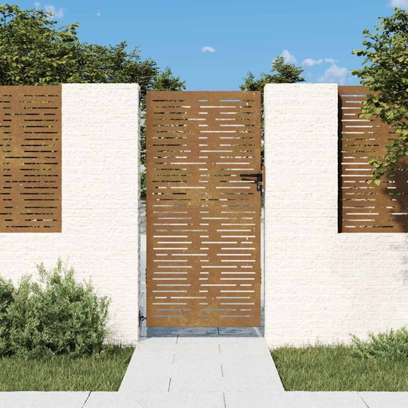vidaXL Garden Gate 33.46 x 78.74 in Powder-coated steel Black Lockable