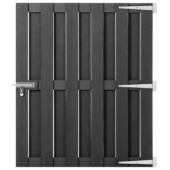 vidaXL 1 Piece Gray WPC (Wood-Plastic Composite) Garden Gate Fence Panel Privacy Screen