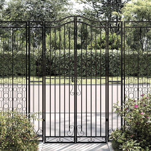 vidaXL Garden Gate Ornamental Fence Gate with Bolt Hinge Trellis Wrought Iron