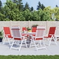 thumbnail image 1 of vidaXL Garden Highback Chair Cushions 6 pcs Red 47.2"x19.7"x1.2" Fabric, 1 of 9