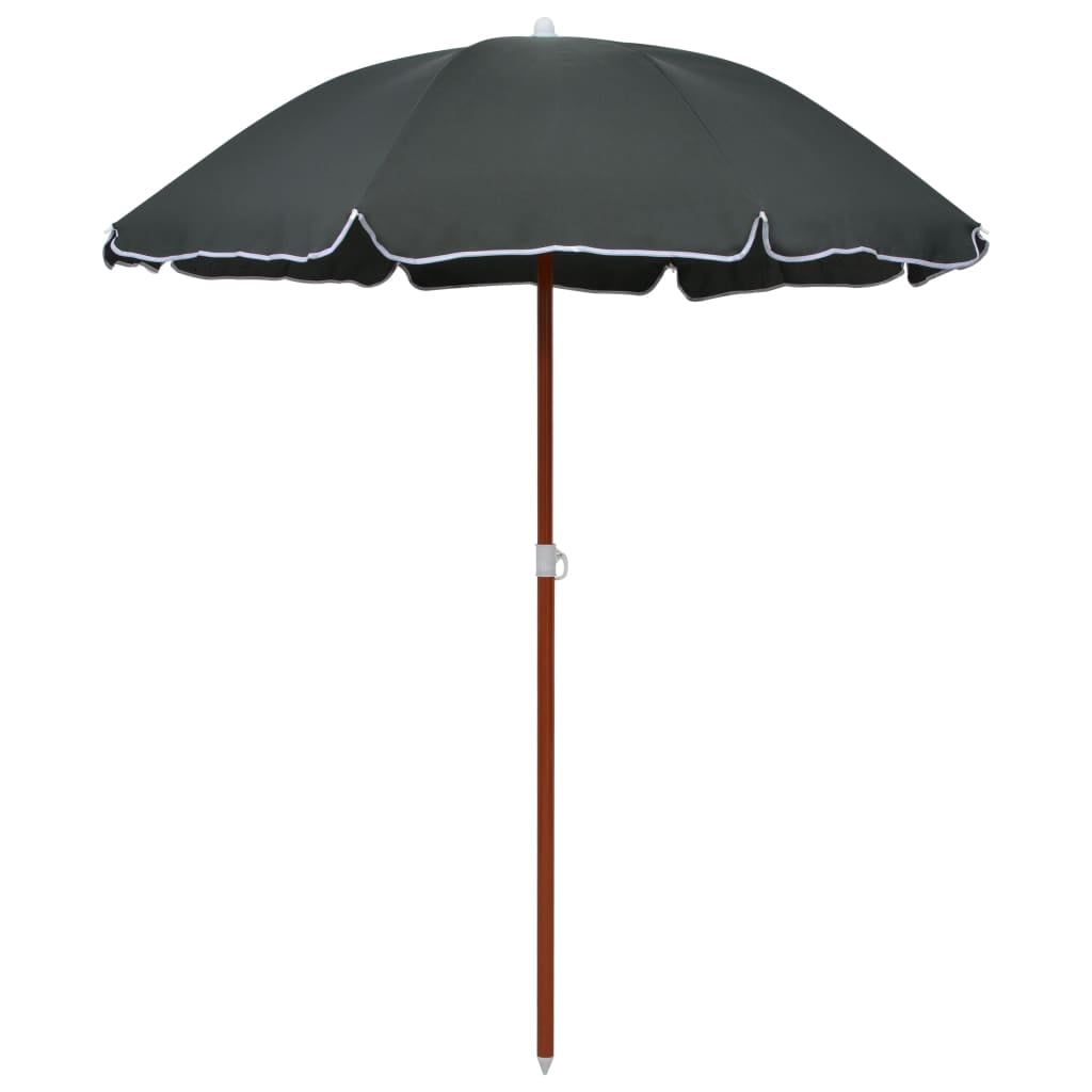 Anthracite Gray 61" UV-Protected Polyester Garden Parasol with Steel Pole