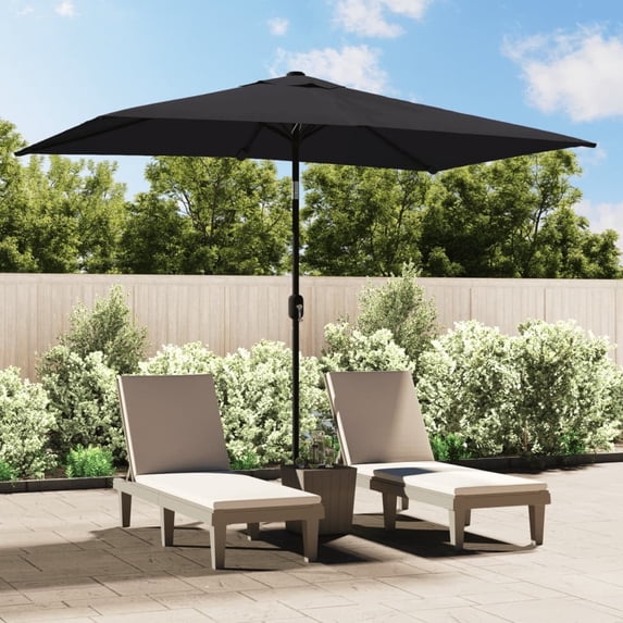 vidaXL Garden Parasol Black Polyester, Steel 118.1x78.7 in Tiltable