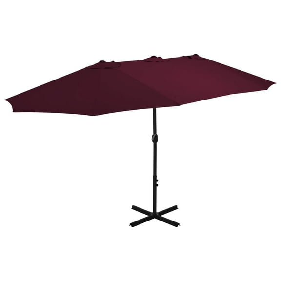 vidaXL Garden Parasol Bordeaux Red Polyester, Aluminum Extra large