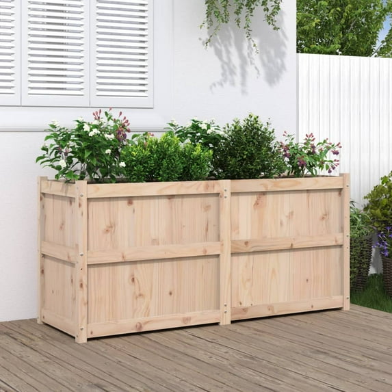 vidaXL Garden Planter 59.1"x19.7"x27.6" Solid Wood Pine