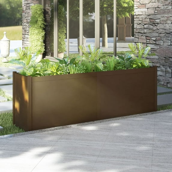 vidaXL Garden Planter Black 78.7"x19.7"x27.6" Solid Wood Pine