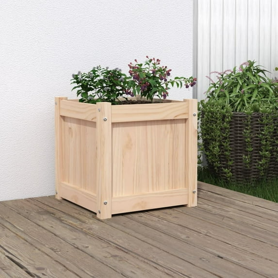 vidaXL Garden Planter Decorative Outdoor Plant Pot Flower Box Solid Wood Pine