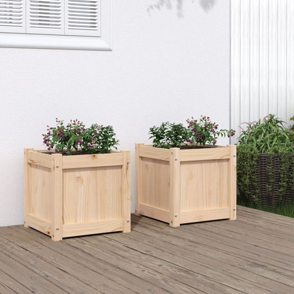 vidaXL Garden Planter Decorative Outdoor Plant Pot Flower Box Solid Wood Pine