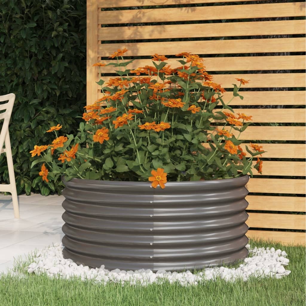 vidaXL 1 Piece Powder-coated Steel Raised Garden Bed Outdoor Garden Planter Multi Colors/Sizes