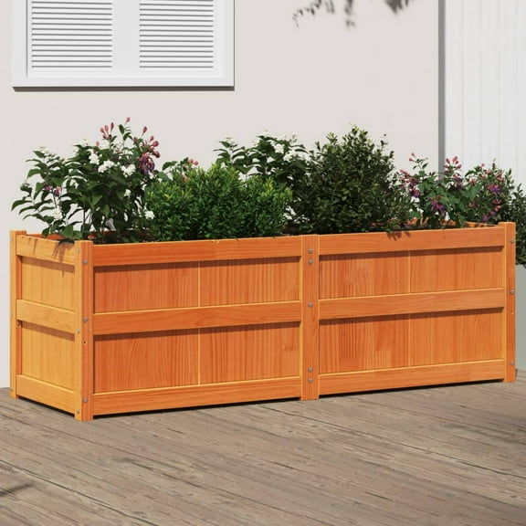 vidaXL Garden Planter Wax Brown 59.1"x19.7"x19.7" Solid Wood Pine
