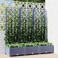 thumbnail image 1 of vidaXL Garden Planter with Trellis Blue Gray 47.2"x15.7"x47.8" PP, 1 of 7