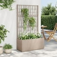 thumbnail image 1 of vidaXL Garden Planter with Trellis Light Brown 31.5"x14.2"x55.1" PP, 1 of 8