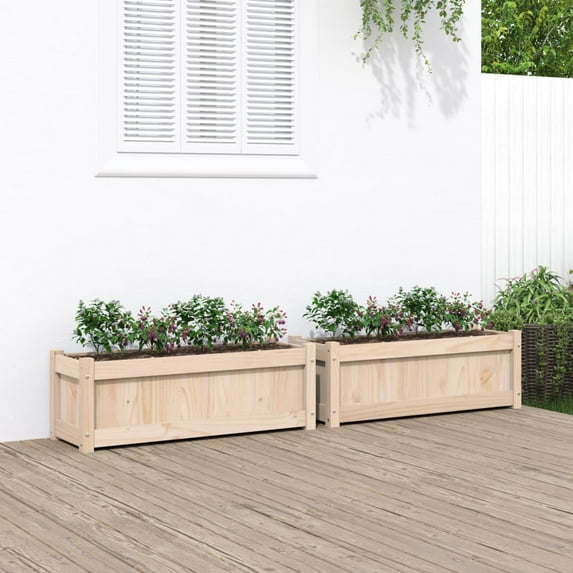 vidaXL Garden Planters Patio Flower Box for Climbing Plants Solid Wood Pine