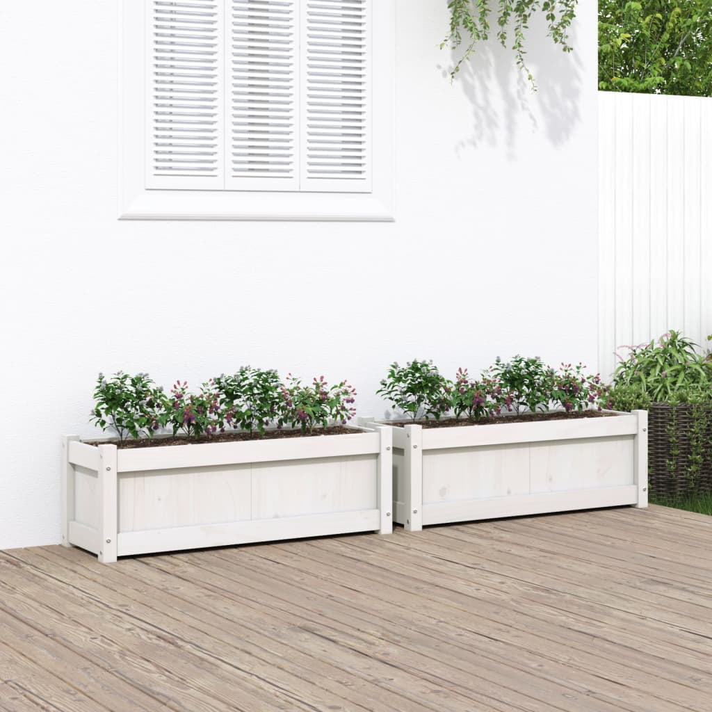 vidaXL Garden Planters Patio Flower Box for Climbing Plants Solid Wood ...