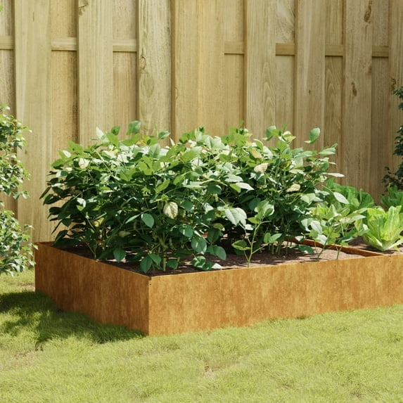 vidaXL Garden Raised Bed 39.4"x39.4"x16.1" Corten Steel