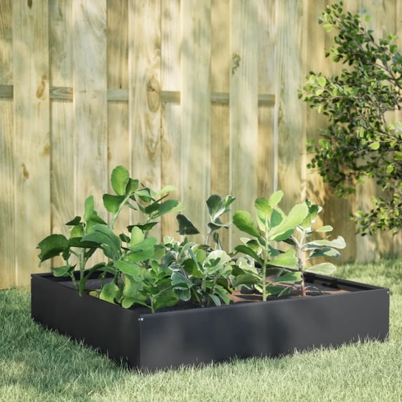 vidaXL Garden Raised Bed Anthracite Steel 39.4 in x 39.4 in x 13.2 in